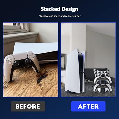 Miniatura 5 de NexiGo PS5 DualSense - Cargador de controlador de edición especial estación de carga inalámbrica con puertos USB C duales base de carga rápida USB