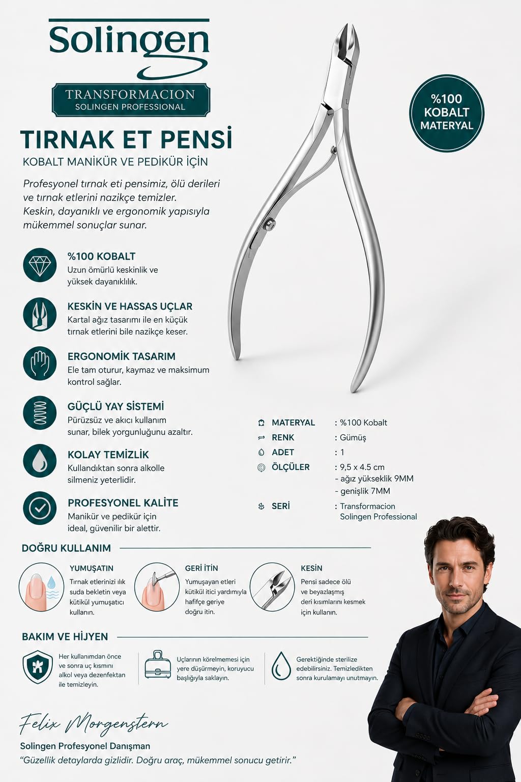 Transformacion Kobalt Tırnak Eti PensiManikür Pedikür Makası Batık Tırnak Pensesi Solingen Profesyonel 718850