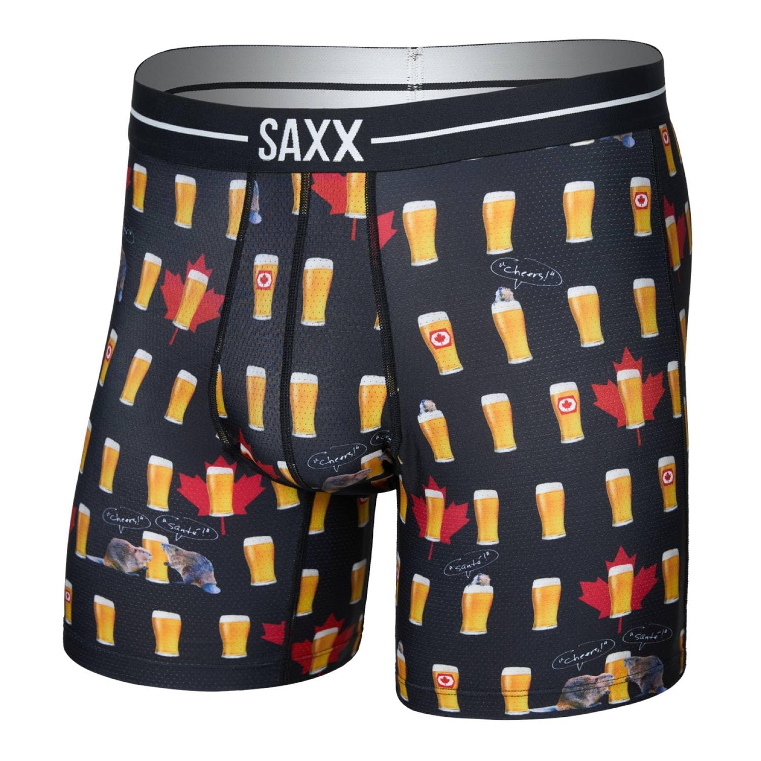 Saxx Volt Breathable Mesh Boxer Briefs, Cheers Canada/Black - M