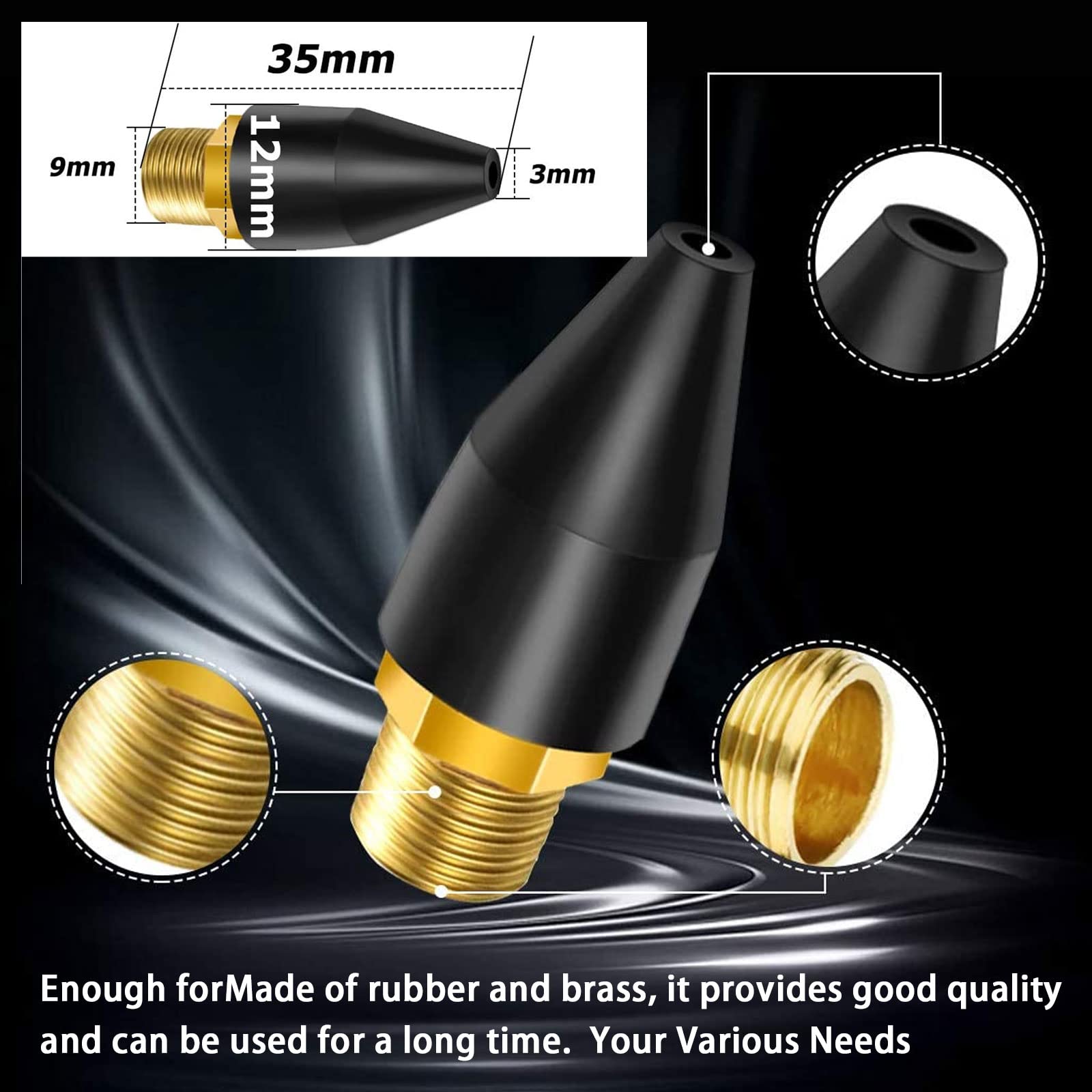 Air Tool Nozzles - 8 Pack Rubber Tips -6