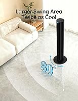 Vista 6 de PHILODECO Tower Fan For Bedroom, 40 Inch Bladeless Fan, 80 ° Oscillating Fan, Silent Floor Fan With Remote Control Led, 4-Speed Multiple Modes, 7h