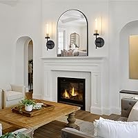 Vista 8 de Juego de 2 apliques de pared modernos, luces de tocador de baño negras y doradas con vidrio transparente, juego de 2 apliques de pared con cableado