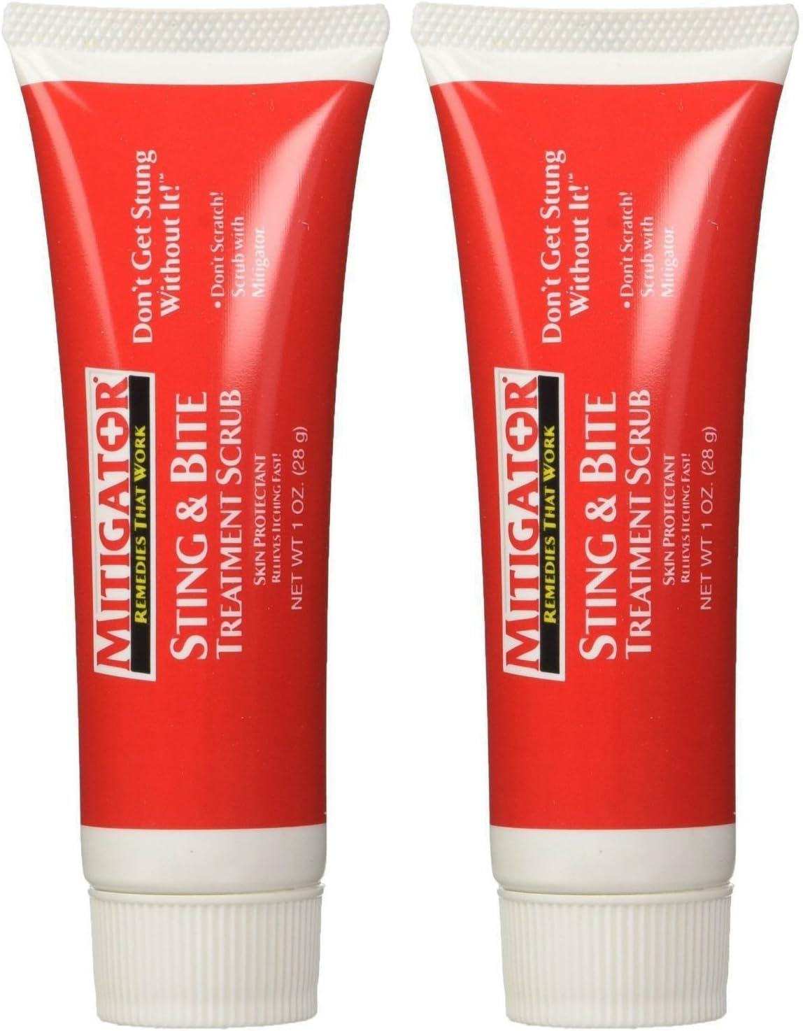 Mitigator Sting & Bite Scrub Treatment Skin Protectant Relieves Itching Fast!, 1 oz Tube (Pack of 2)