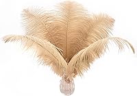 Vista 87 de 24 piezas de plumas de avestruz blanco natural de 10-12 pulgadas (25-30cm) para centros de mesa de bodas y fiestas, arreglos florales y decoración