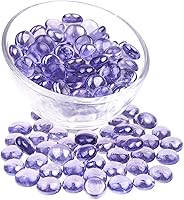 Vista 6 de KINGOU Gemas/cuentas/piedras de vidrio plano para relleno de jarrón, dispersión de mesa, juegos - 1 lb (0.551-0.630 in, aprox. 5/8 pulgadas)