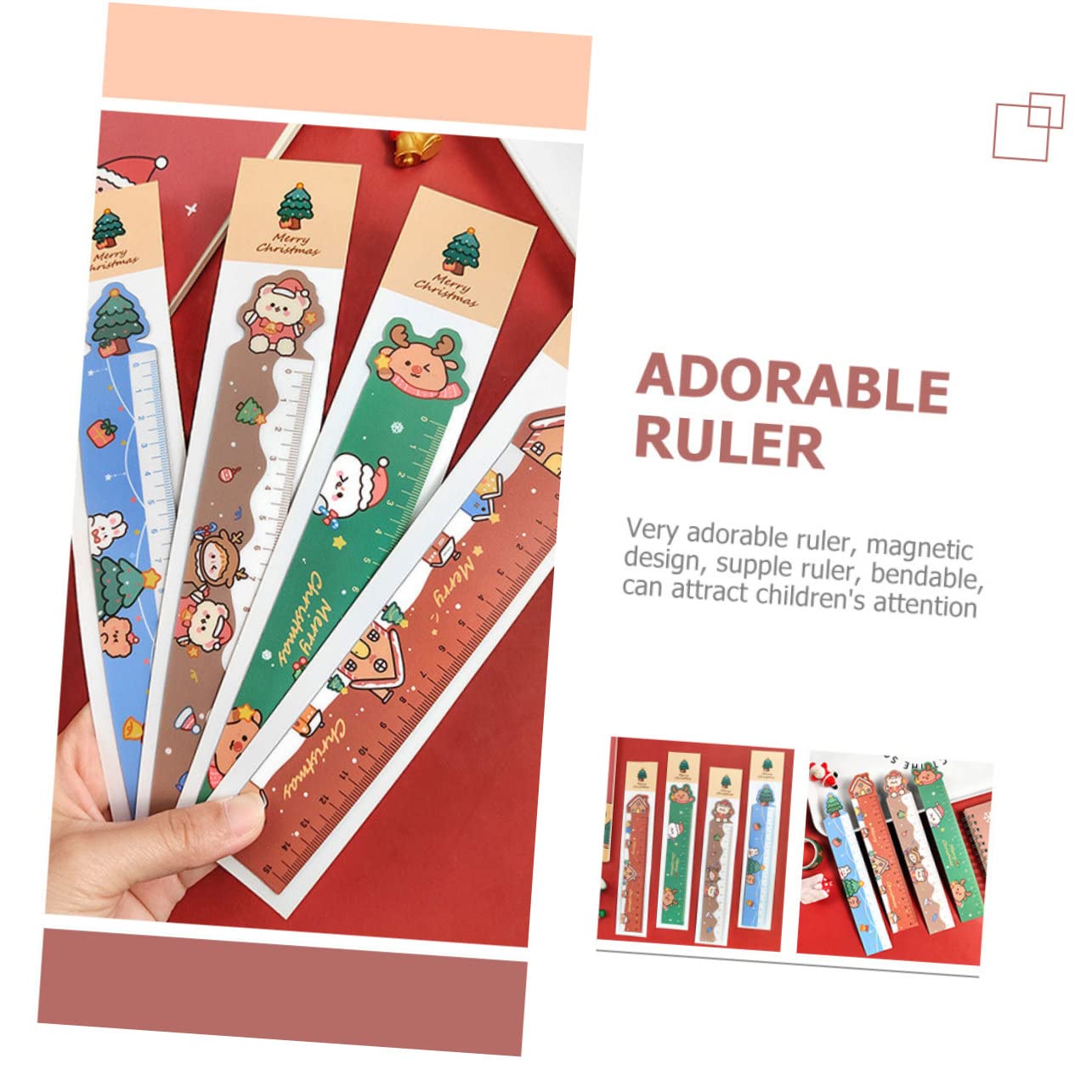 SHINEOFI 60pezzi Natalizio Per Righello Accessorio Per Misurazioni Scuole Elementari e