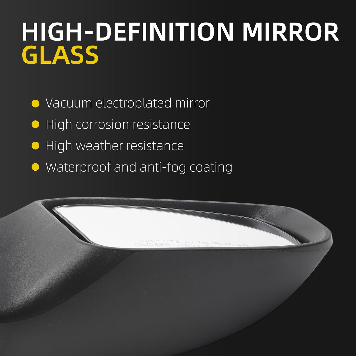 Dasbecan Right Passenger Side Door Mirror Compatible with Nissan Altima 2013-2018 Sedan Non-Heated Non-Folding Power Adjustable Glass Replaces NI1321223 963013TH0A Black 3Pins