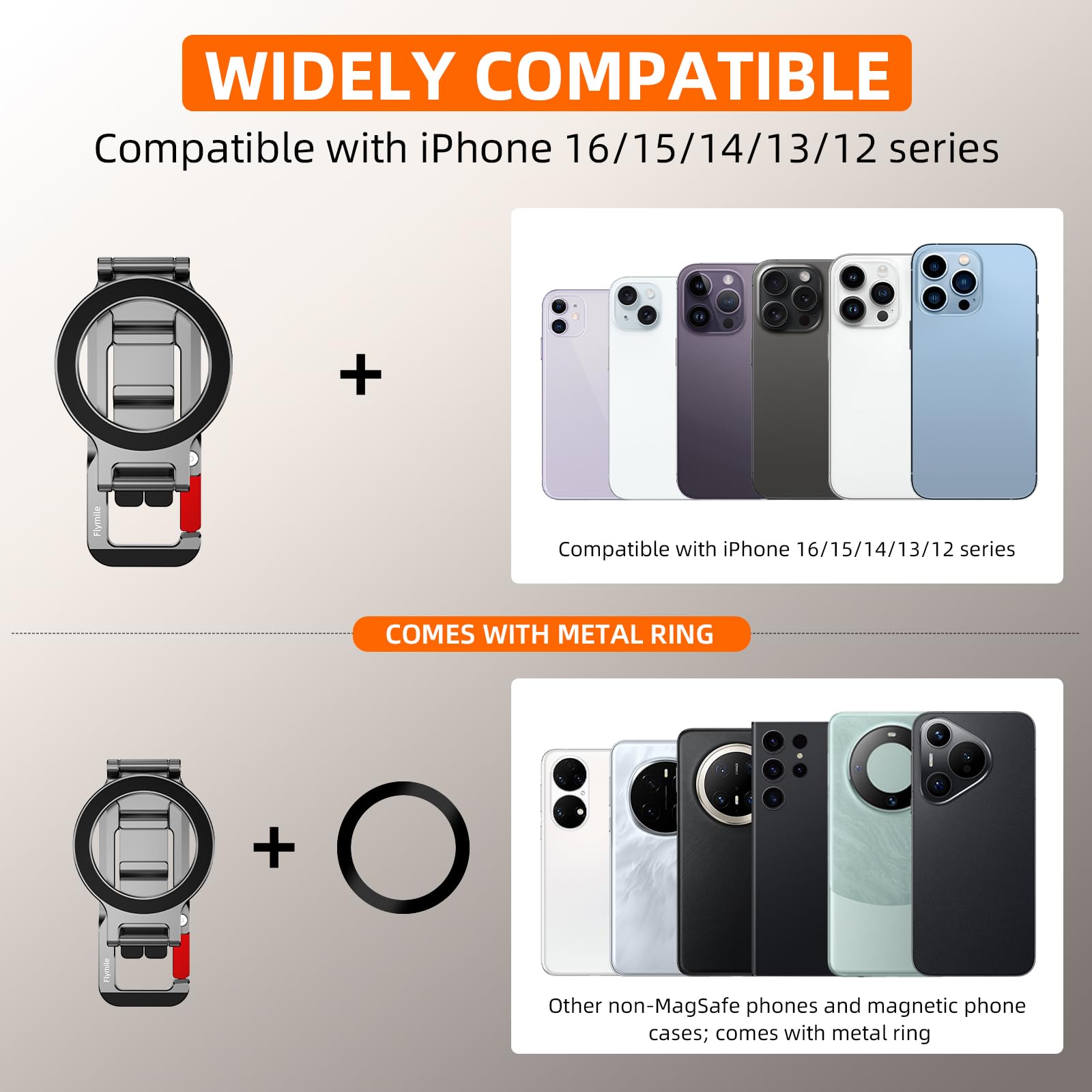 Treppiede magnetico per iPhone, mini treppiede con blocco in alluminio con Arca-Swiss, per MagSafe Supporto per smartphone Supporto rapido con foro per vite da 1/4 '' e scarpa fredda per
