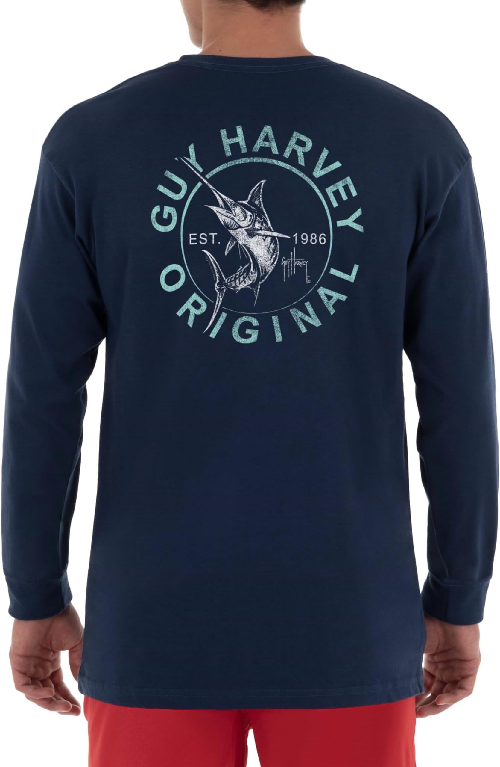 Guy Harvey Men’s Long Sleeve OG Cotton Graphic T-Shirt