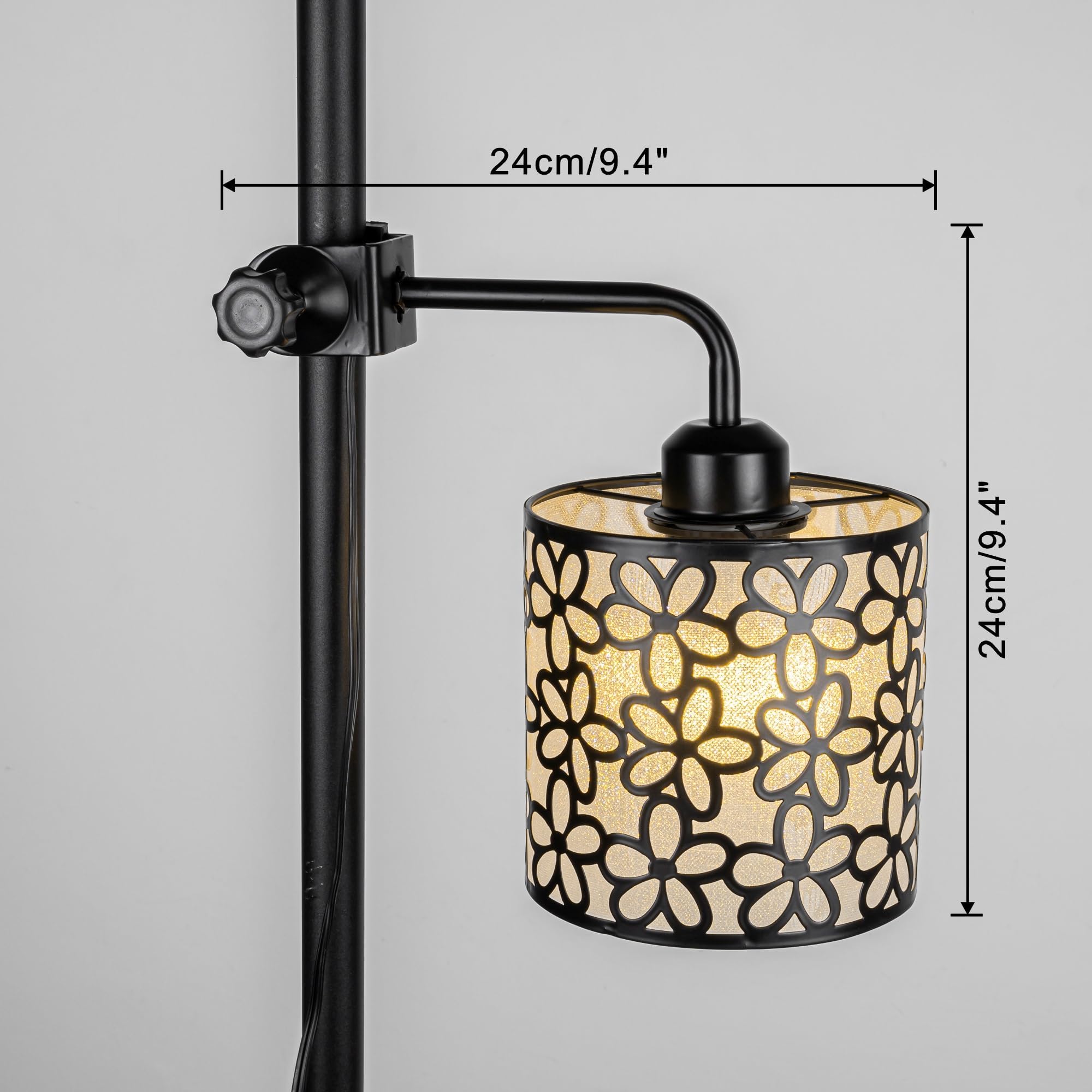 Schreibtischlampe mit Kabelschalter, Schwenkbar, Klemmlampe mit Schwenkarm und E27 Fassung für Bett und Schreibtisch, Klemmleuchte aus Metall in Schwarz,A1YGJBD002