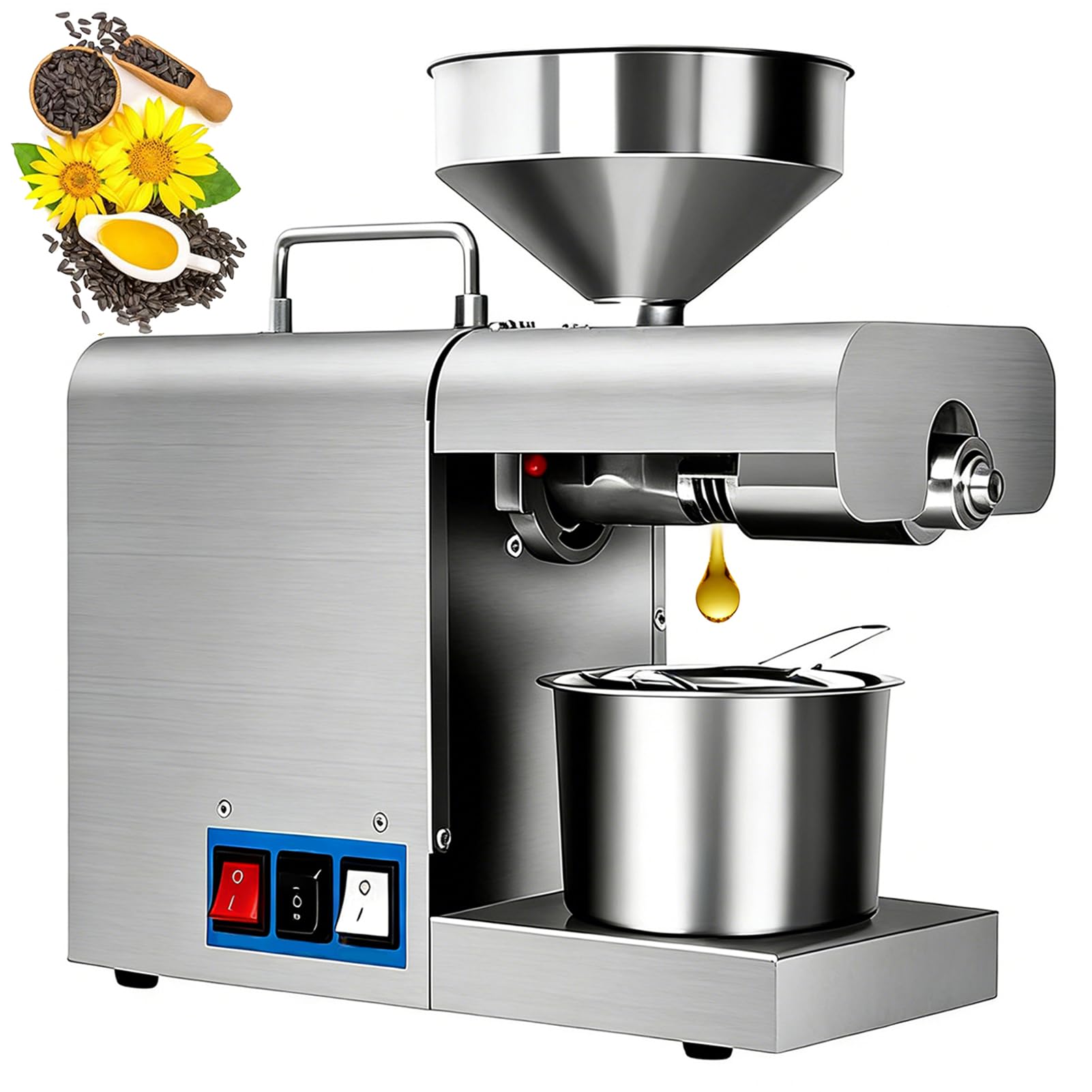 Prensa de aceite de 820W extractor de acero inoxidable para semillas