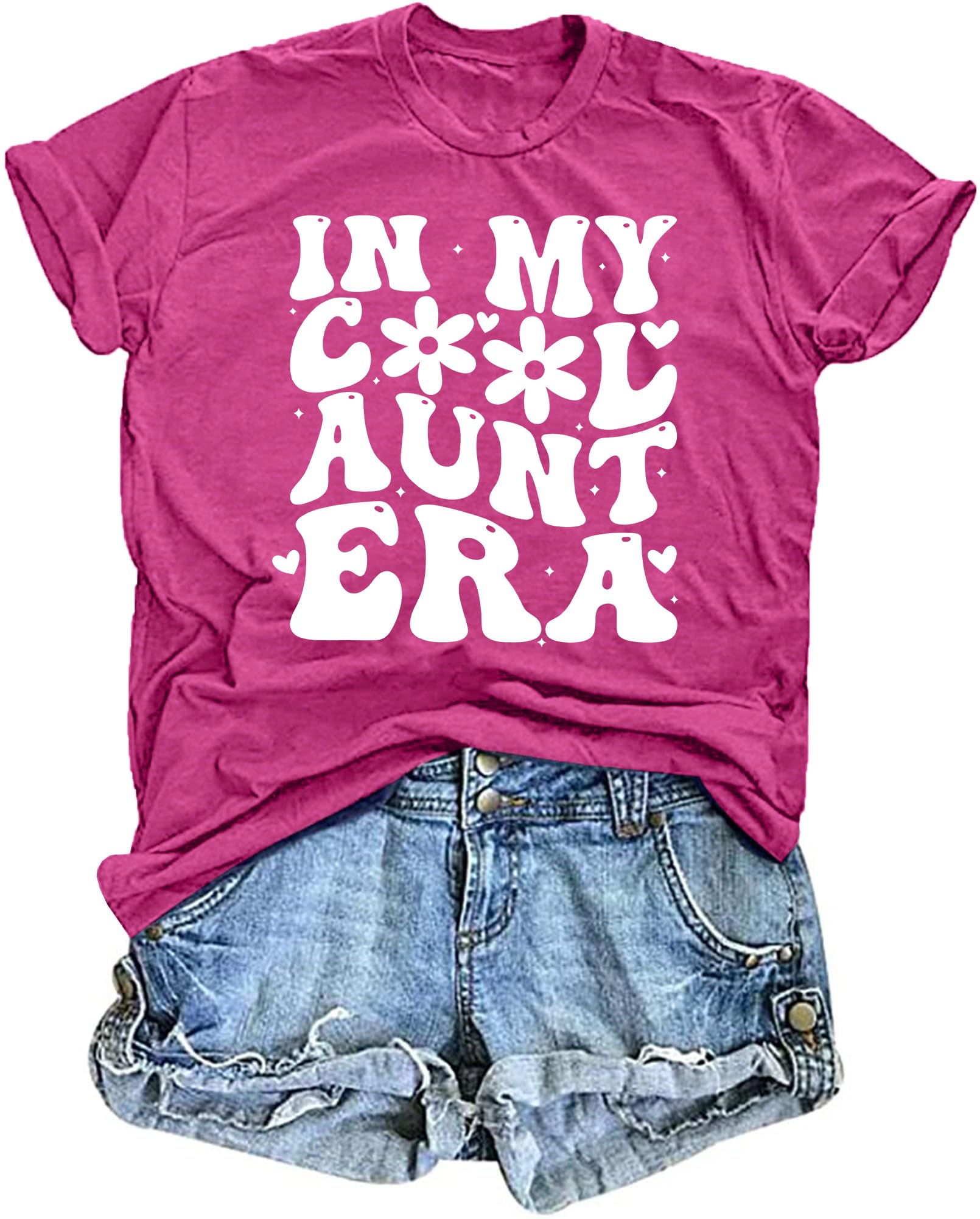 Aunt Shirt Somebody's Feral Aunt T-Shirt for Women: Cool Aunts Club Shirts Funny Auntie Print Tee Auntie Gifts