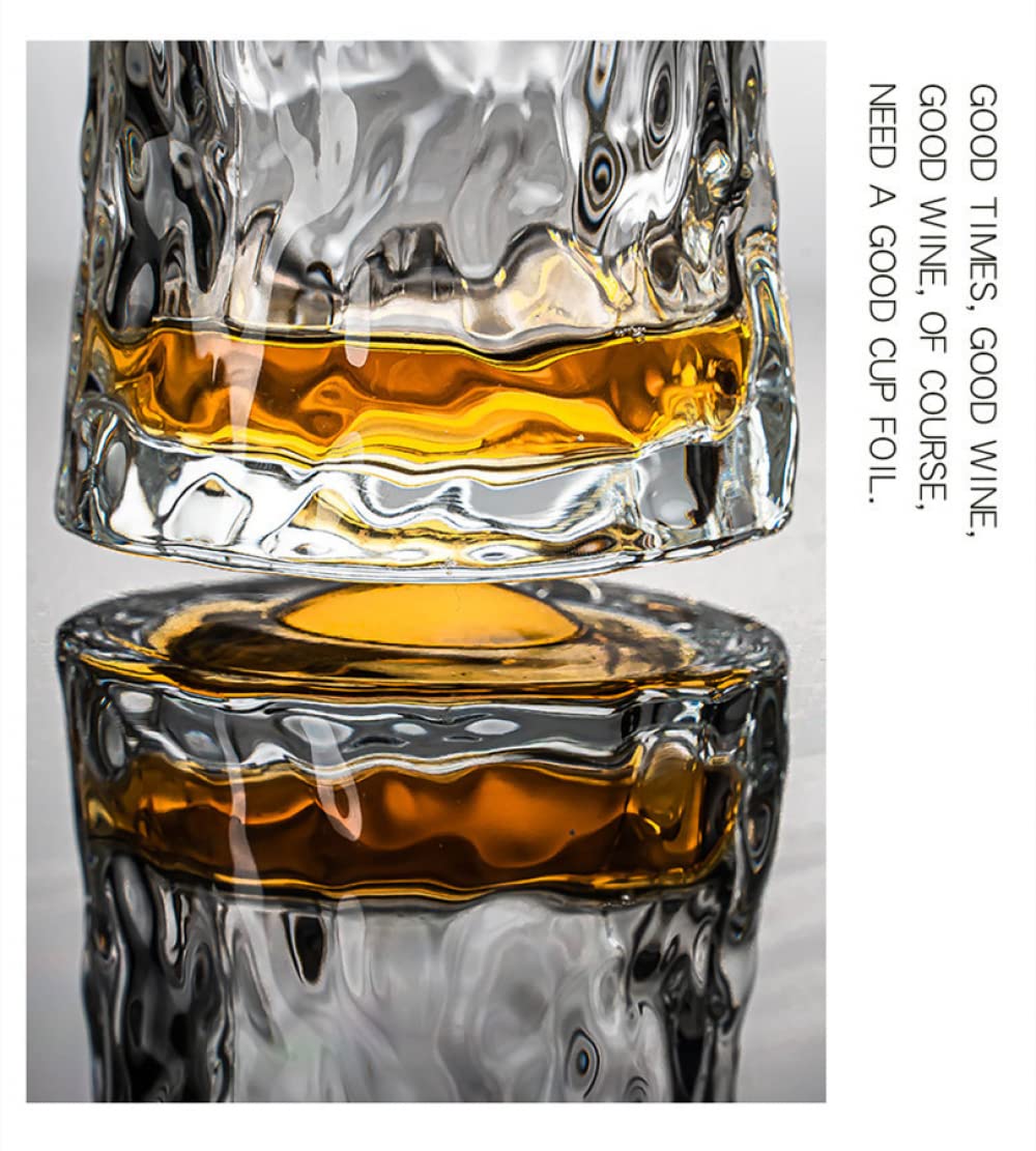 Verres à whisky en cristal 5 OZ lot de 3, verres à l'ancienne rotatifs, verre de bar Tumbler Rocks pour boire du bourbon, du scotch, des cocktails, du cognac
