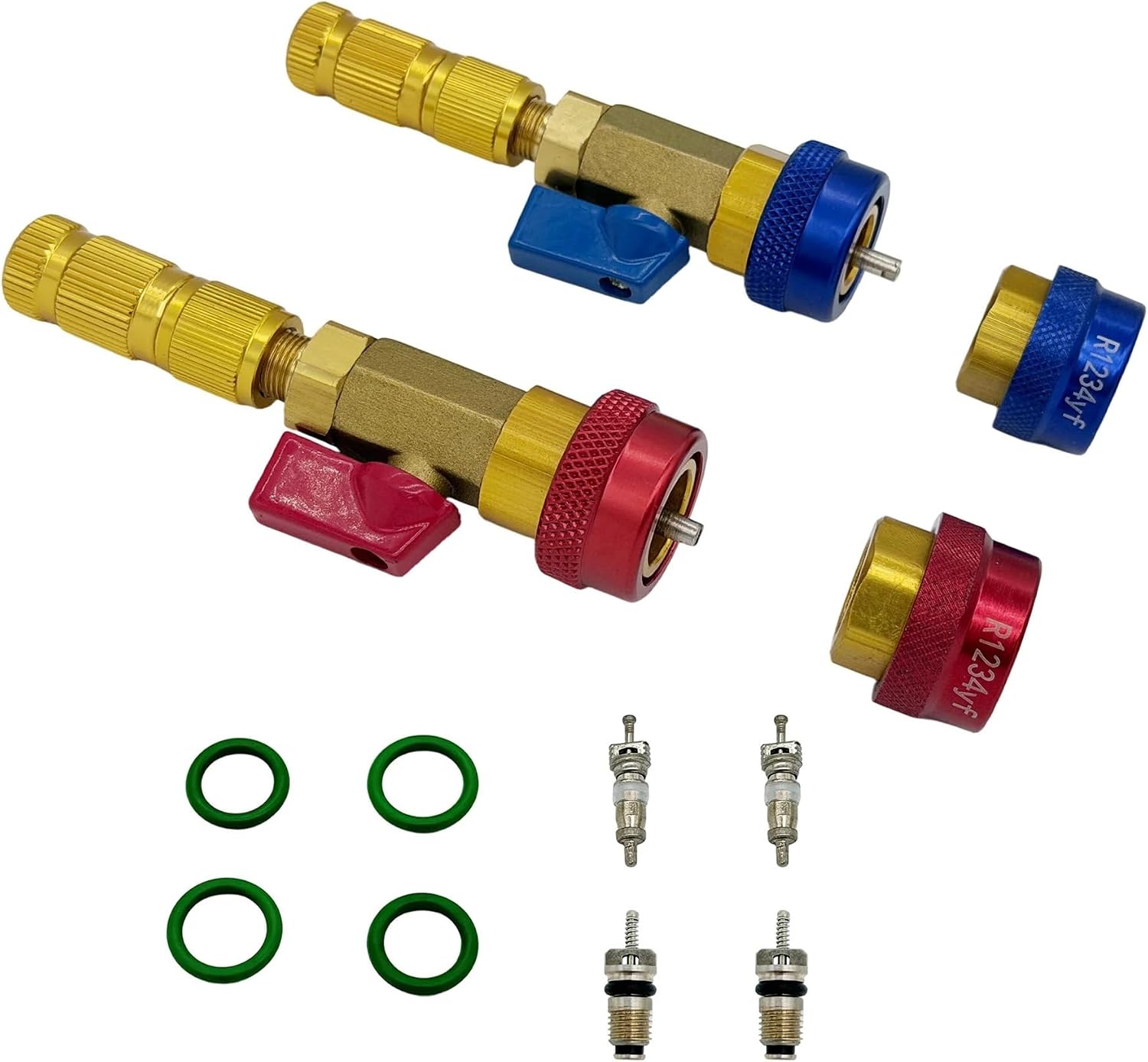 R134YF Valve Core Quick Remover Installer High/Low Pressure Valve Core Remover Tool for Refrigerant Air Conditioner System(Style C 1set)