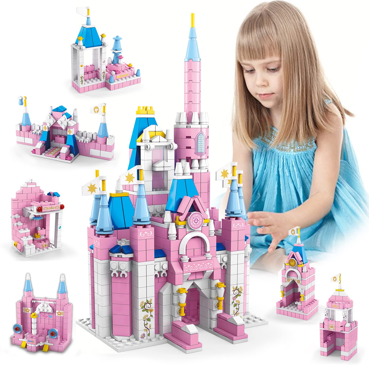 Girls Princess Castle Building Blocks Toys For Girls 6-12, 1000 Pcs Castle  Construction Toys Set For Girls Ages 10, Education Building Jumbo