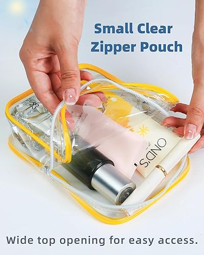 Miniatura 6 de Artículos esenciales de viaje en avión para volar al extranjero, tamaño de 1 cuarto de galón, aprobado por la TSA, bolsa de aseo transparente para