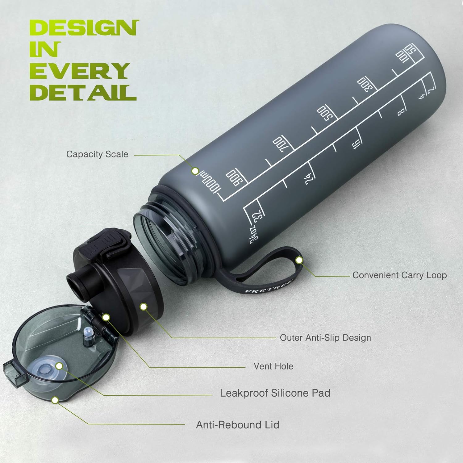 FULDENT Trinkflasche 1L: Die perfekte Begleiterin für Sport und Abenteuer!