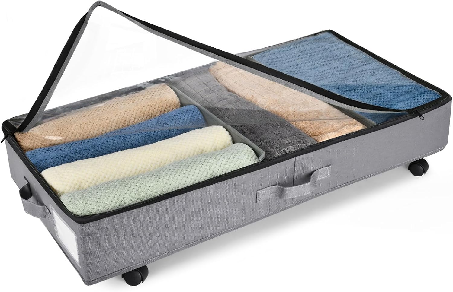 Under Bed Storage with Wheels,Large Capacity Under Bed Storage Bins