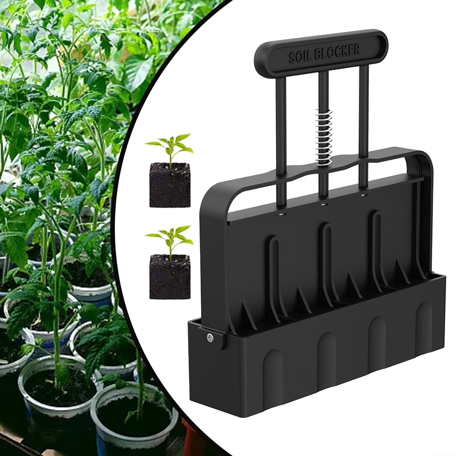 Juego de 5 Piezas de compactadores de Tierra manuales: compactador Cuadrado Manual para jardinería, germinación de Semillas, Herramienta ecológica para Bloques