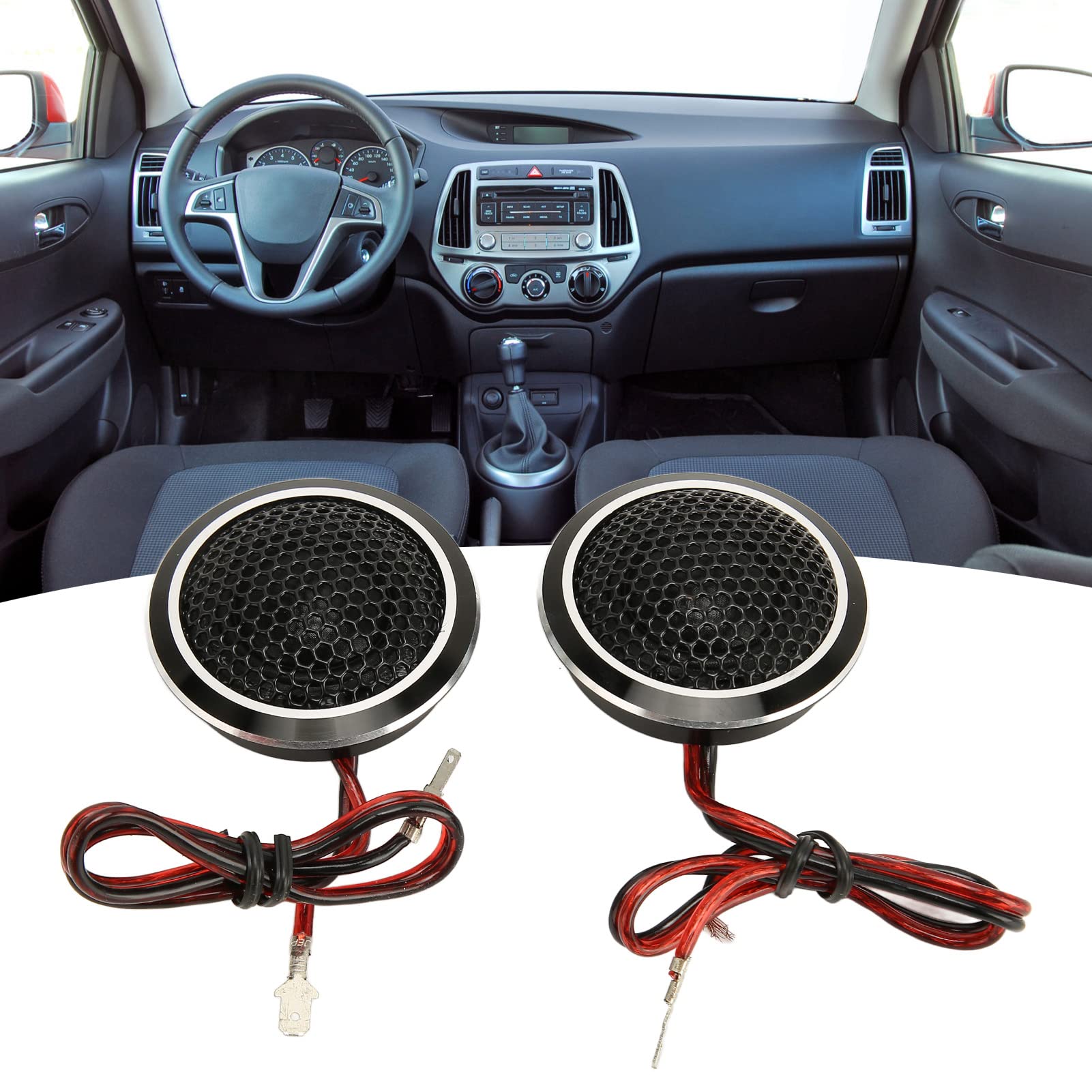 Par de Tweeters depara Automóvil de 320 W, Muy Ruidosos y Nítidos, Altavoz de Tweeters de Cúpula de 25 Mm y 150 W para Todos los Sistemas de Sonido del Automóvil, Amplio Rango de