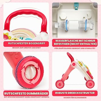 Walker Multifunctional Walker with Light Adjustable Speed Music and Removable Game Board Baby Walker for Children from 6 Months