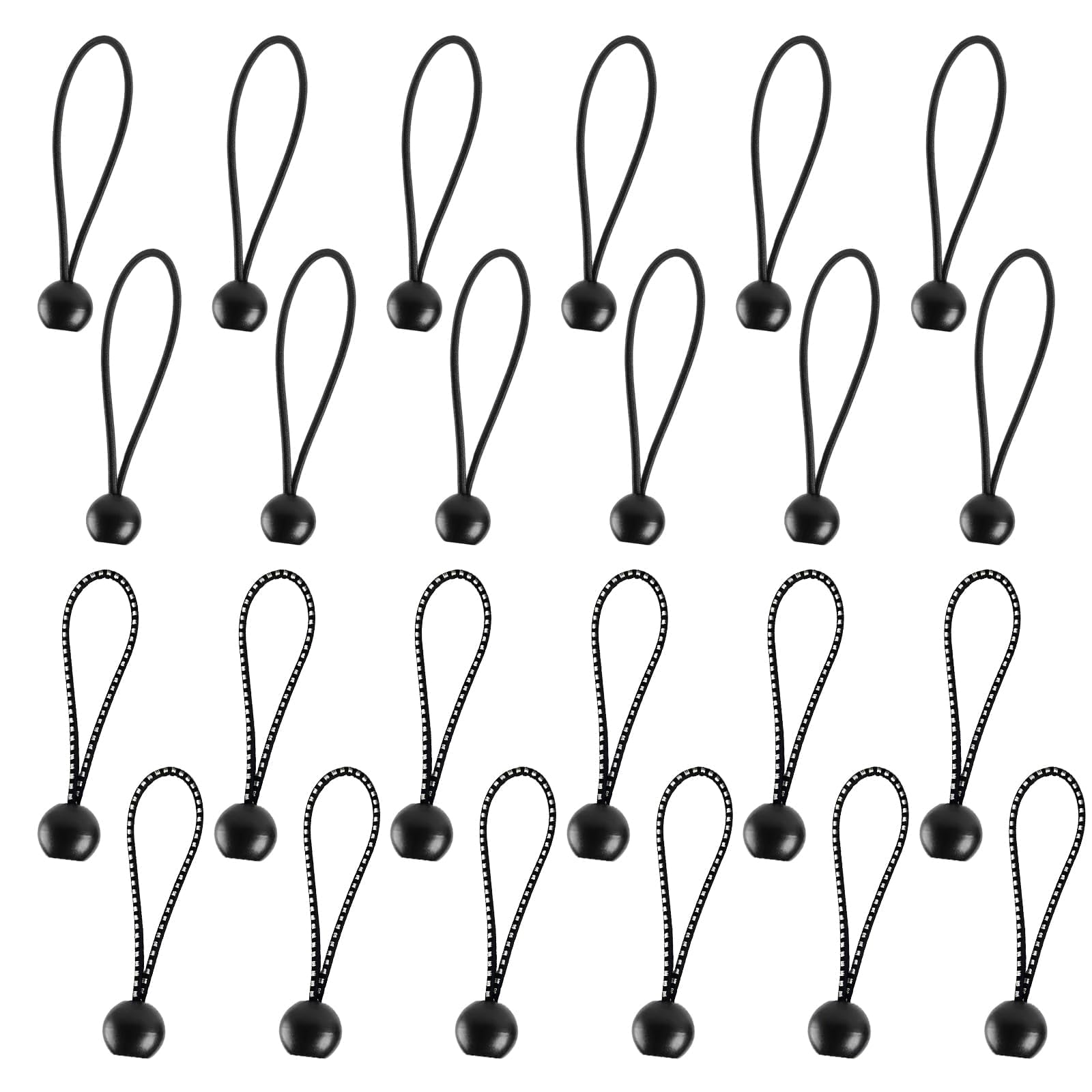 24PCS Bungee Balls, Tarpaulin Ties, Bungee Cords with Balls