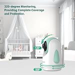 OKAIDI Baby Monitor with Camera and Sound, 15.2 cm IPS Extra Large Screen with 30 Hours Battery, 300 m Range, Without WiFi, Night Vision, 2-Way Talk, Remote Panoramic Camera, Camera