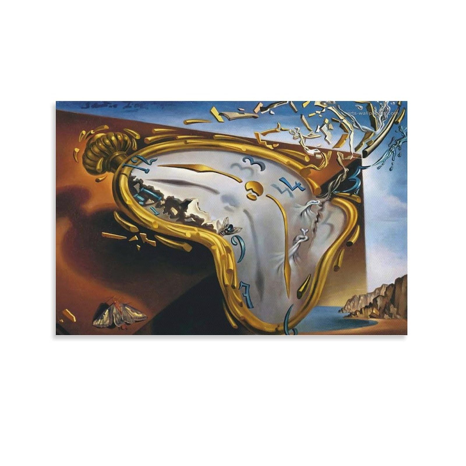 Salvador Dali World Masterpieces Melting Clock Poster Art Print Wall Photo Hanging Picture Family Bedroom Decor 20x30inch(50x75cm)