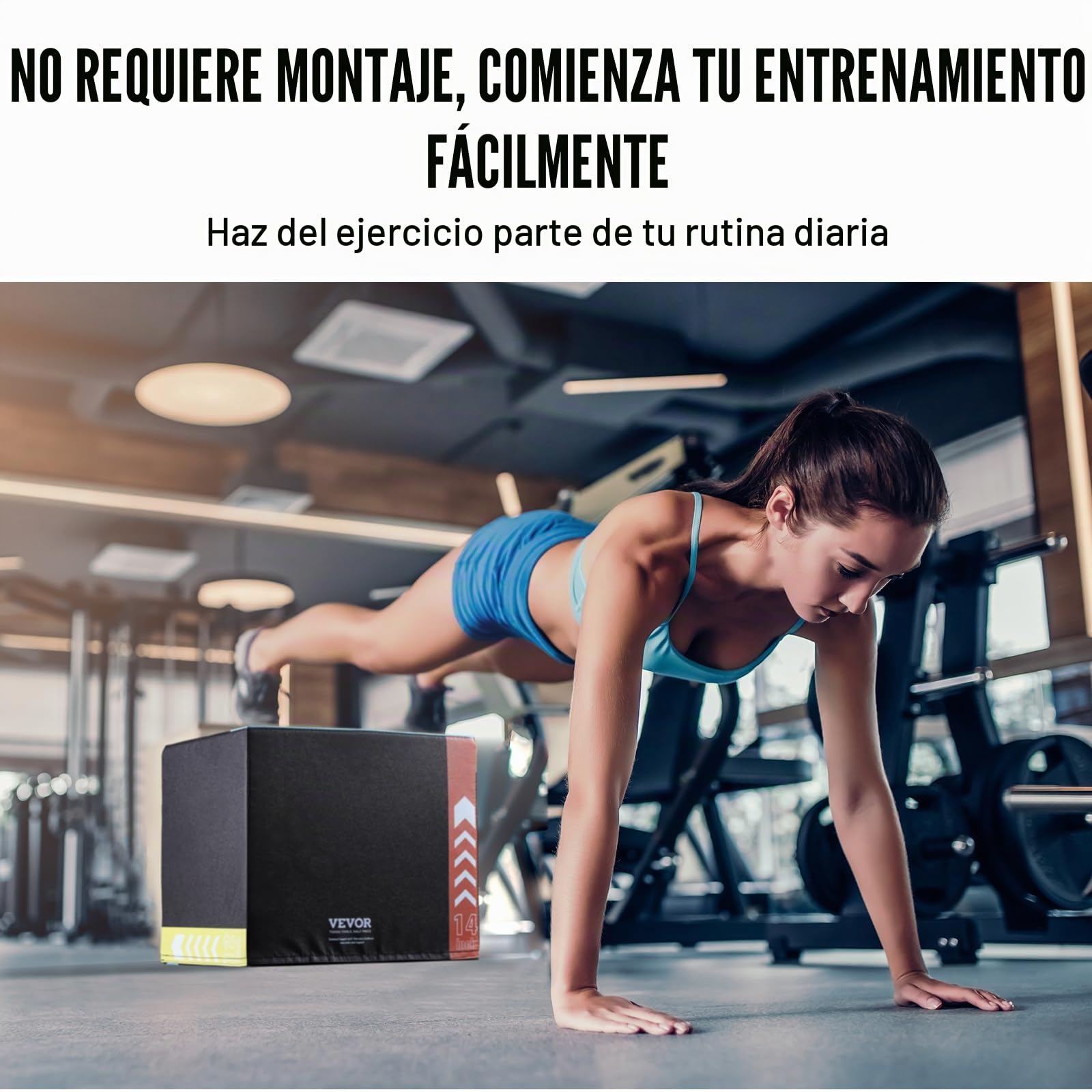 VEVOR Caja de Salto Pliométrica 3 en 1 Caja de Salto Tejido de Malla de PVC y Algodón Caja de Ejercicios de Fitness Antideslizante Capacidad de Peso 100kg para Entrenamiento en Gimnasio, Casa, Negro