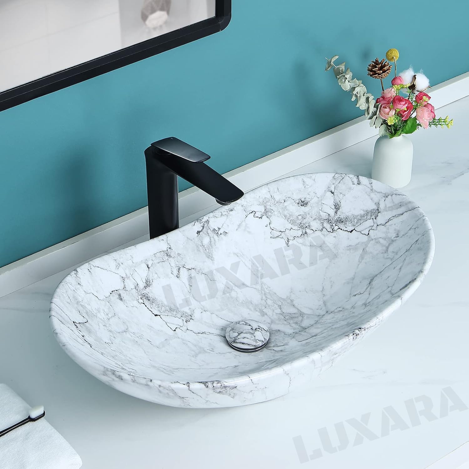 LUXARA Ceramic Wash Basin - Modern Bathroom Sink -8