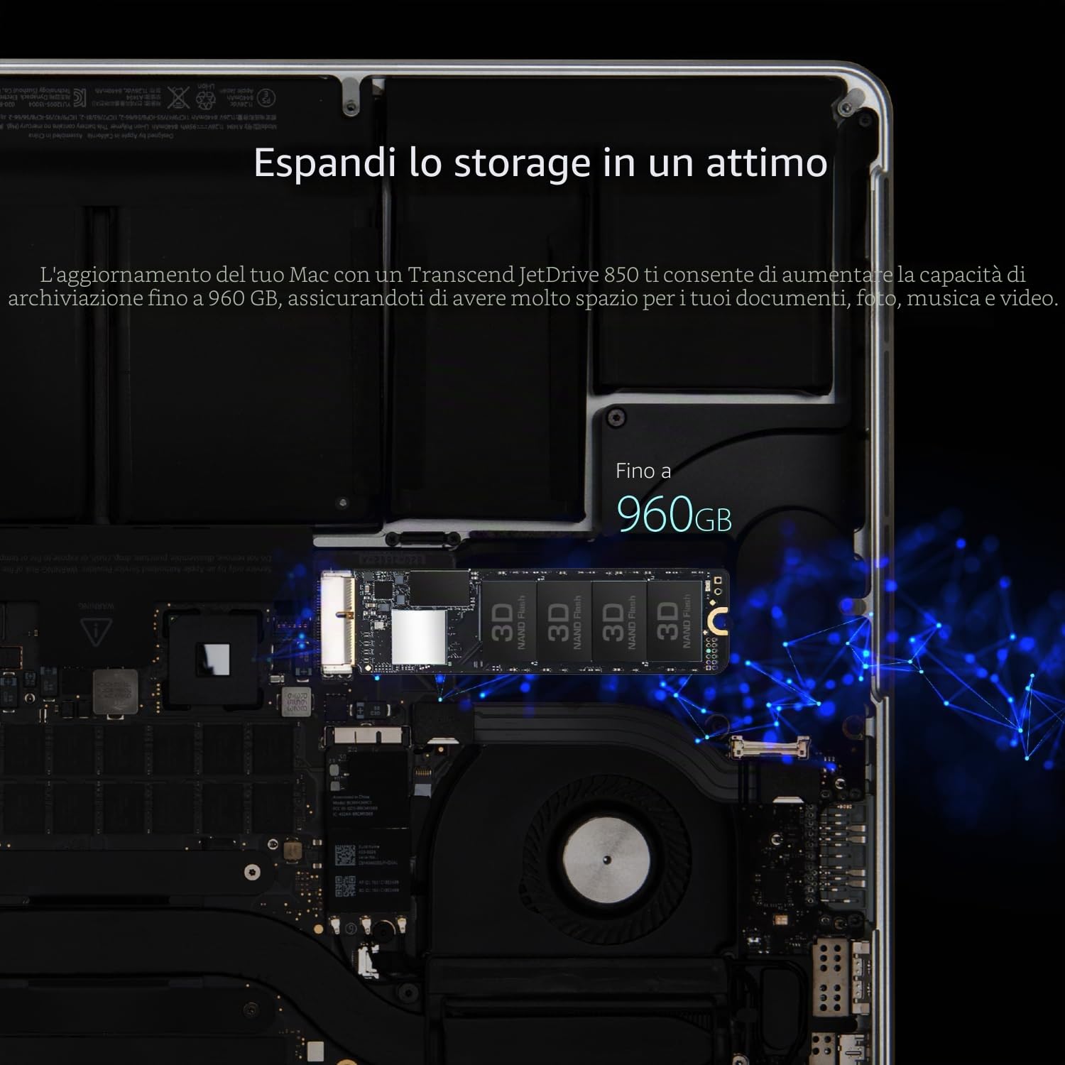 Transcend TS480GJDM855 JetDrive 855 SSD con Custodia 480 GB per MacBook Air 11" e 13", Metà 2013-2017, MacBook Pro Retina 13" e 15", Fine 2013-Metà 2015, 1600/1300 MB/s