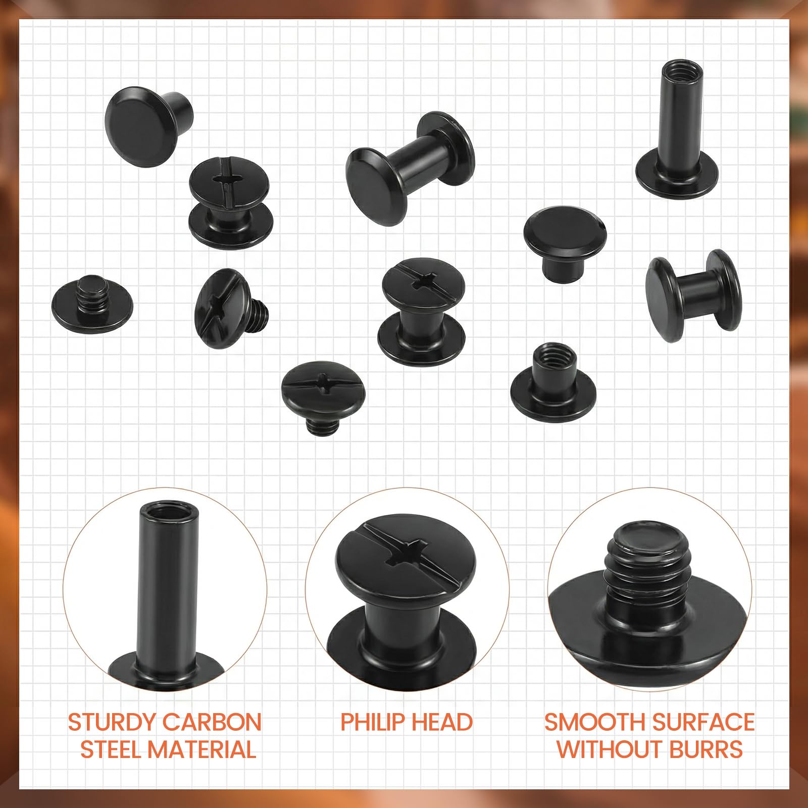 Hapric 290 Pcs Chicago Screws - Leather Crafting -3