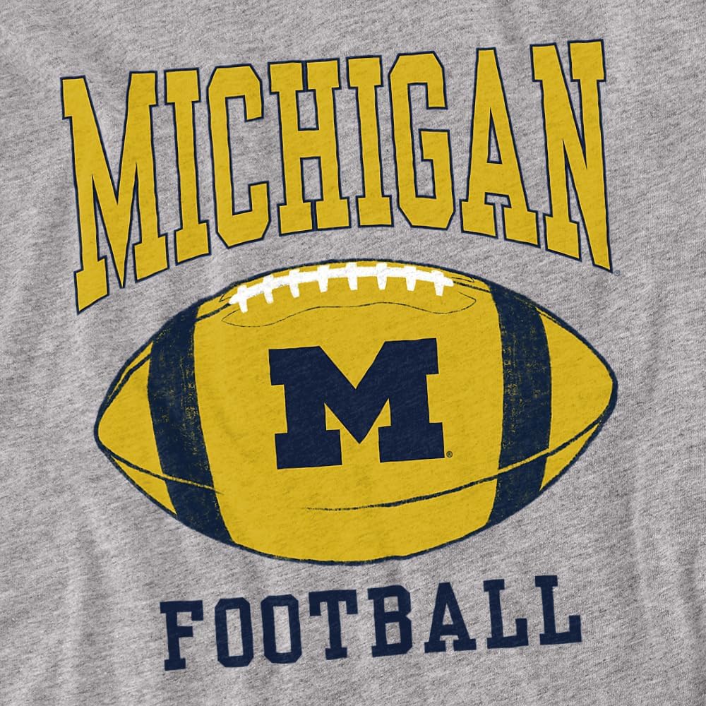 LOGOVISION University of Michigan Football Ball Unisex Adult T Shirt