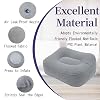 Inflatable Travel Foot Rest Pillow 【2025NEW·Upgraded Built-in Press-Type Inflation Device, Soft Flocking Pillow】 Flights Relax Cushion, Great for Cars, Home, Office, Trains, Airplane (Grey)