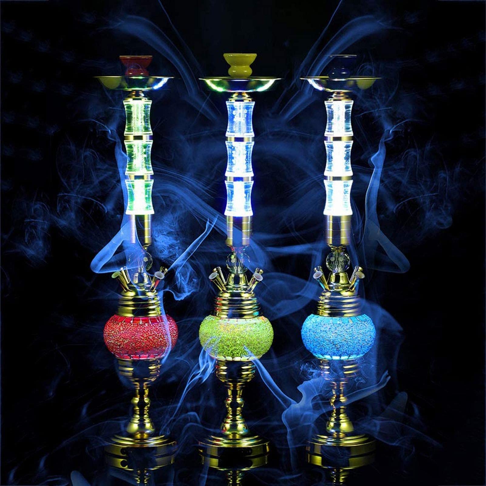Set Di Narghilè Di Lusso Con Il Kit Narghilè Con 4 Tubi Arabo Narghilè Con Luci Colorate Un Regalo Per I Tuoi Parenti E Amici