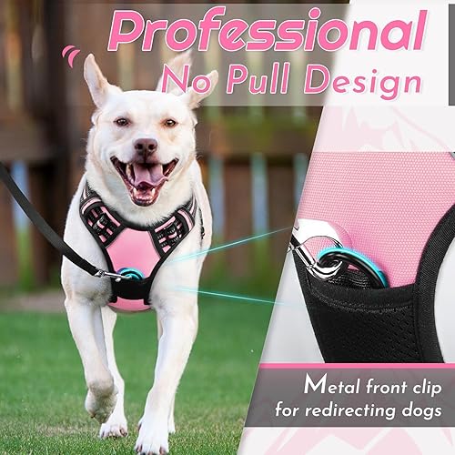 Miniatura 91 de Eagloo Arnés para perro de tamaño mediano, chaleco de servicio sin tirones con tiras reflectantes y asa de control, ajustable y cómodo para caminar