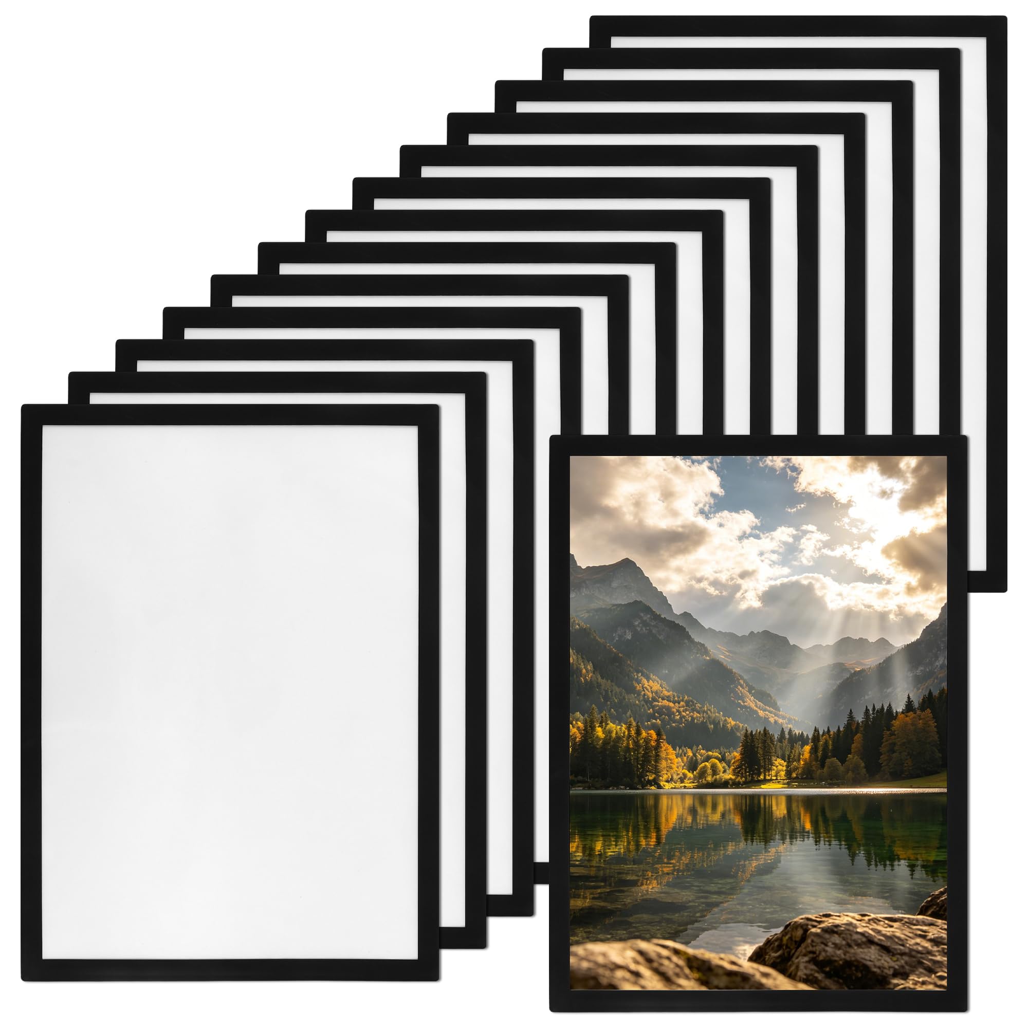 MUKSUET 14 Pack A3 Magnetic Self Adhesive Picture Frames, 29.7x42c