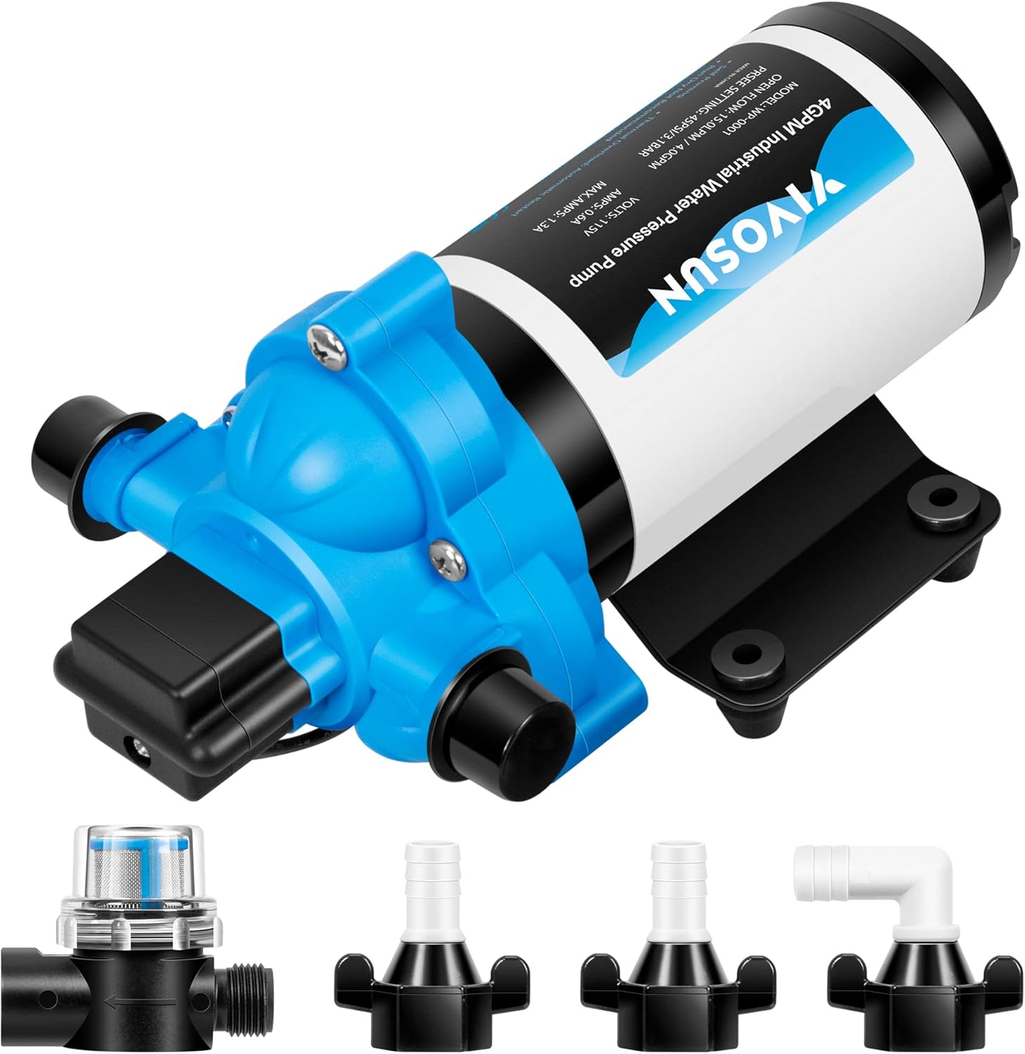 VIVOSUN Water Pressure Pump, 115VAC 4 GPM 45 PSI Diaphragm Water Pump