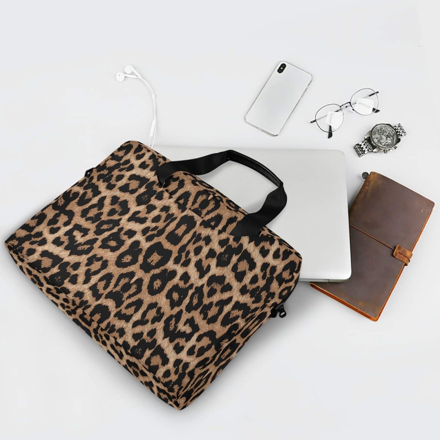 ALAZA Cheeteh Leopard Print Animal Laptop Case Bag Sleeve Portable Crossbody Messenger Briefcase w/Strap Handle, 13 14 15.6 inch - Image 7