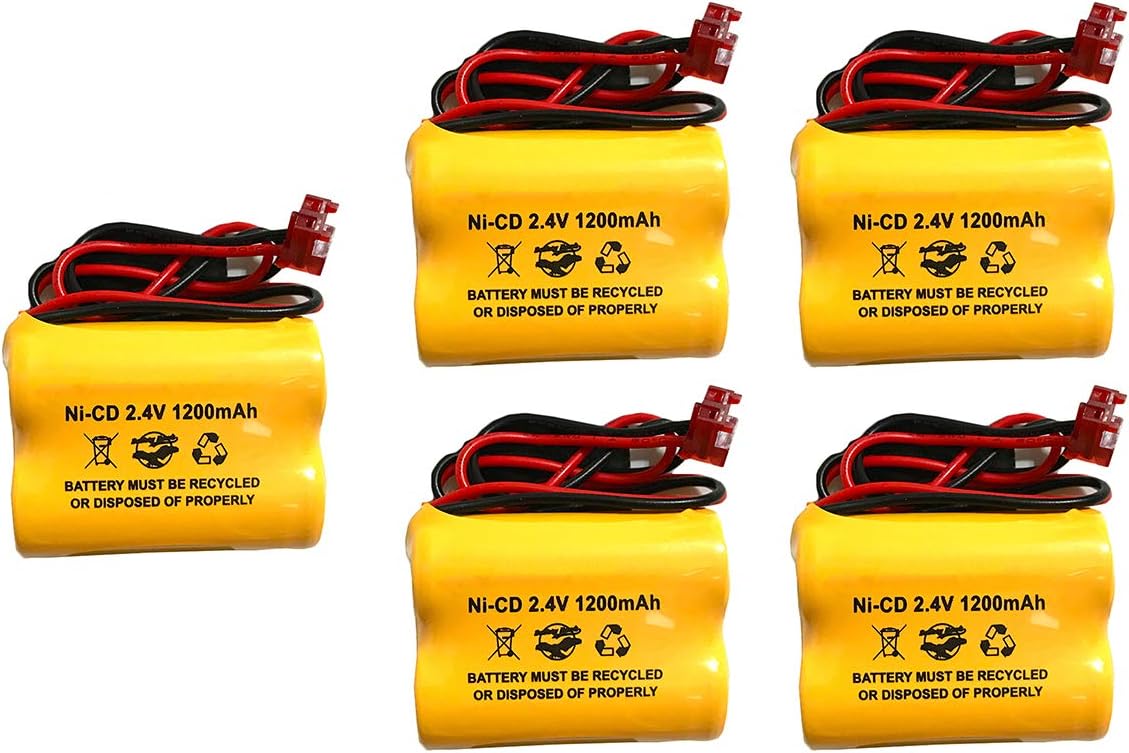 (5 Pack) Ni-CD AA 1200mAh 2.4v Exit ELB2P401N ELB 2P401N NiCad Battery Pack Powercell PCHA4/5-2-SR-LC ELB0310 ELB 0310 OSA098 NIC1158