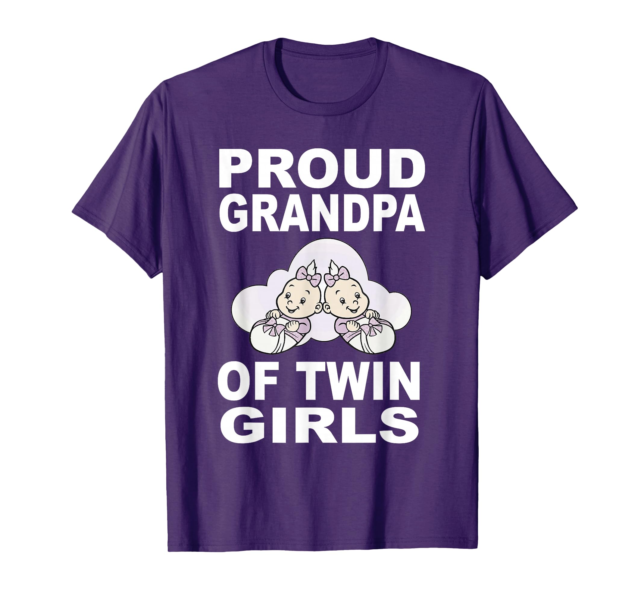 Proud Grandpa Of Twin Girls T-Shirt Twins Grandfather Gift T-Shirt