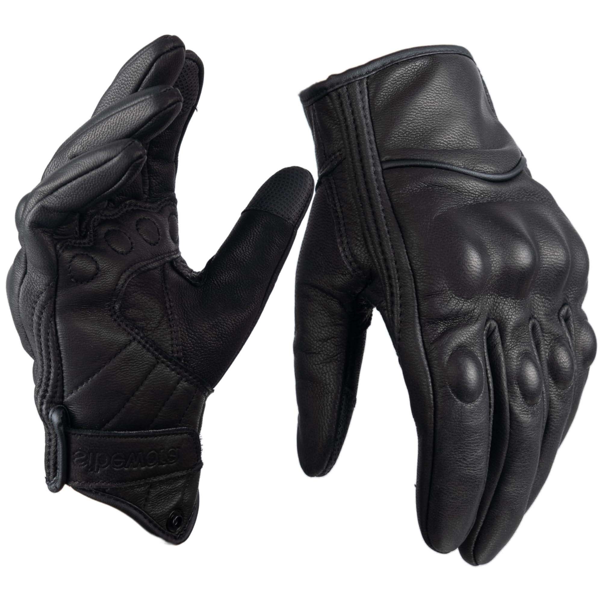 Motorcycle Gloves for Men Touchscreen Full Finger Leather Gloves Riding Driving Biker Glove Black (XXX-Large)-picture-33