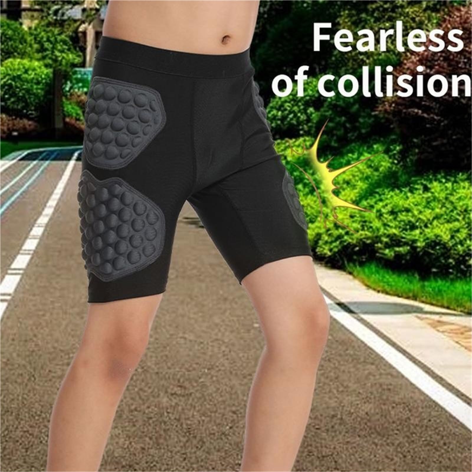 Protecteur de Hanches pour Ski Short de Moto, Protection des Hanches, for VTT et Motocross, Rembourrage , Short Compression, Pantalon 3D for Jeunes