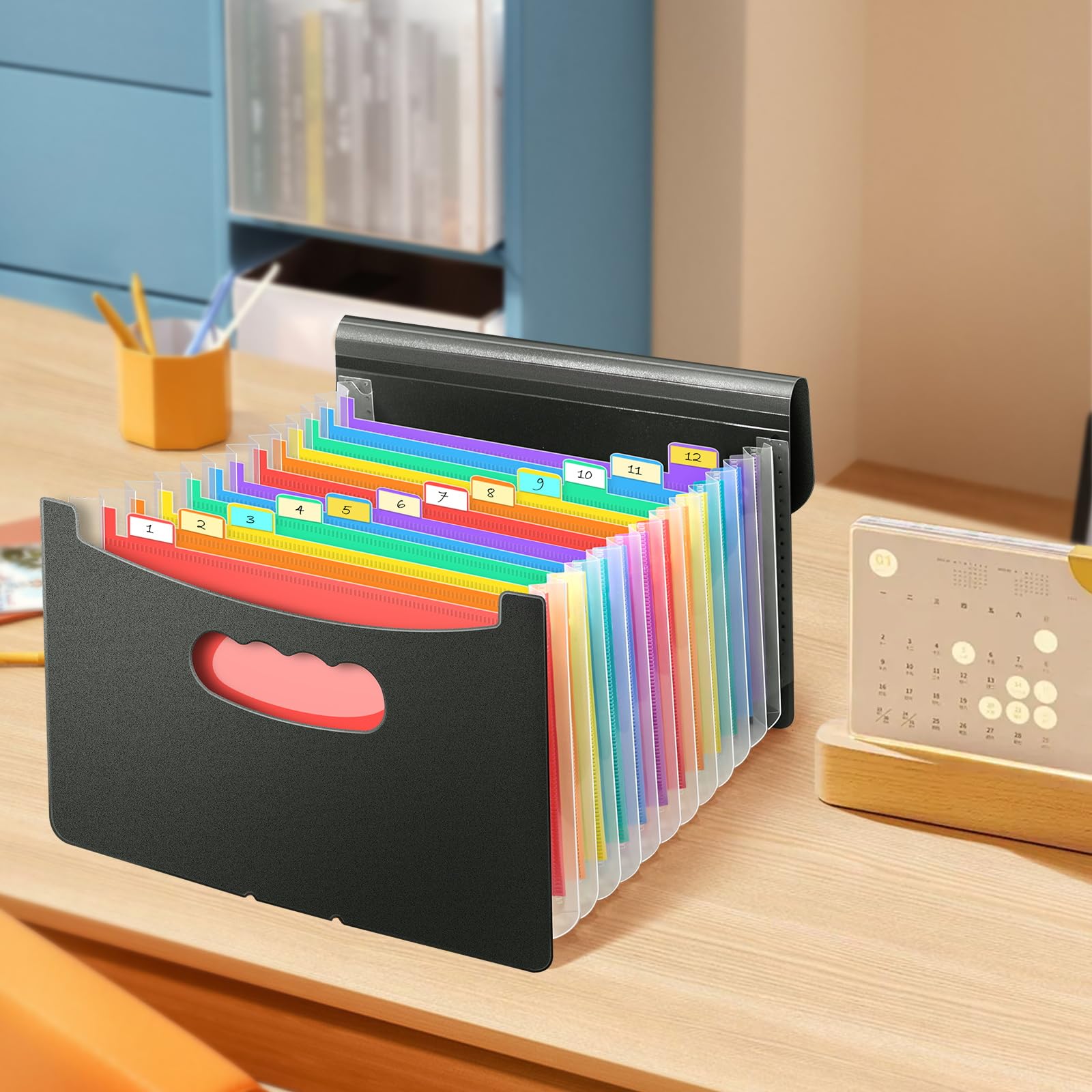 Amazon.com: Vowcarol 5x8 Index Card Holder, 5x8 Index Cards Organizer,  Expanding Storage Box : Office Products