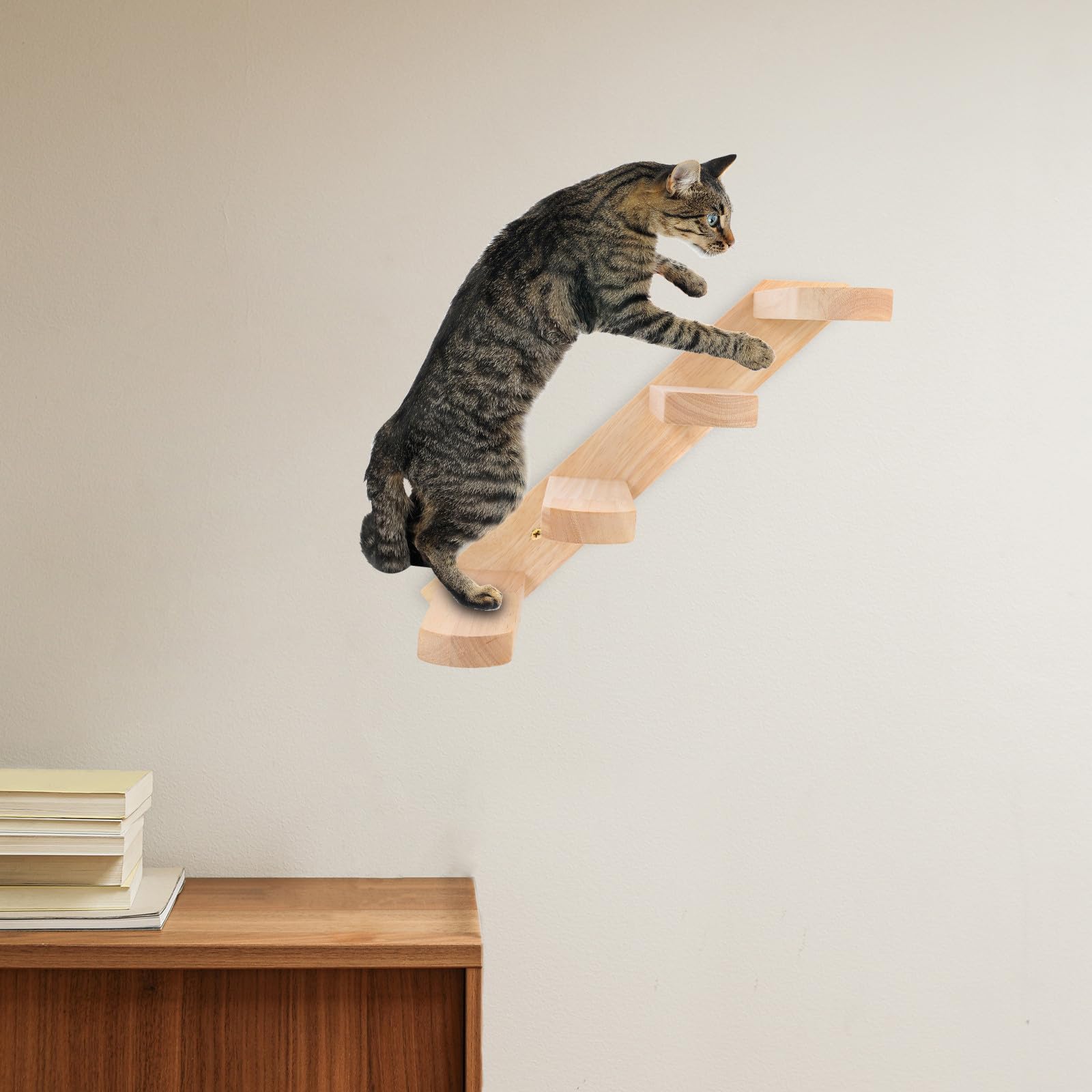 Homoyoyo Katzenwandtreppe Katzenregal Kletterbrett für Katzen Khaki 15lb für Hauskatzen und Kätzchen für Innenbereich