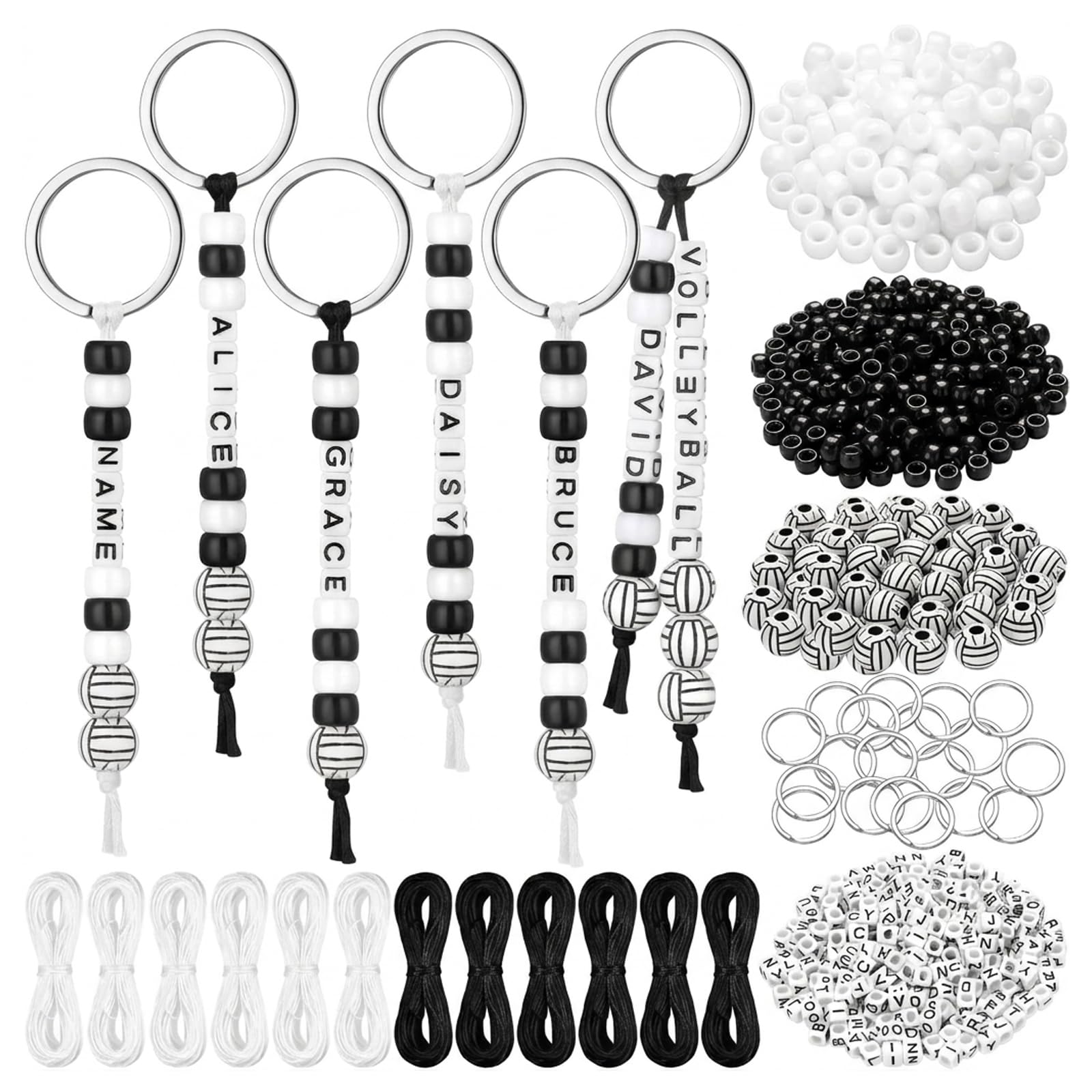 SrgPui 564 Pcs Football Keyring Making Kit, Football Craft, Creative Crafting Supplies for Football Enthusiasts, DIY Keychain Set for Personalised Gifts and Adult Activities