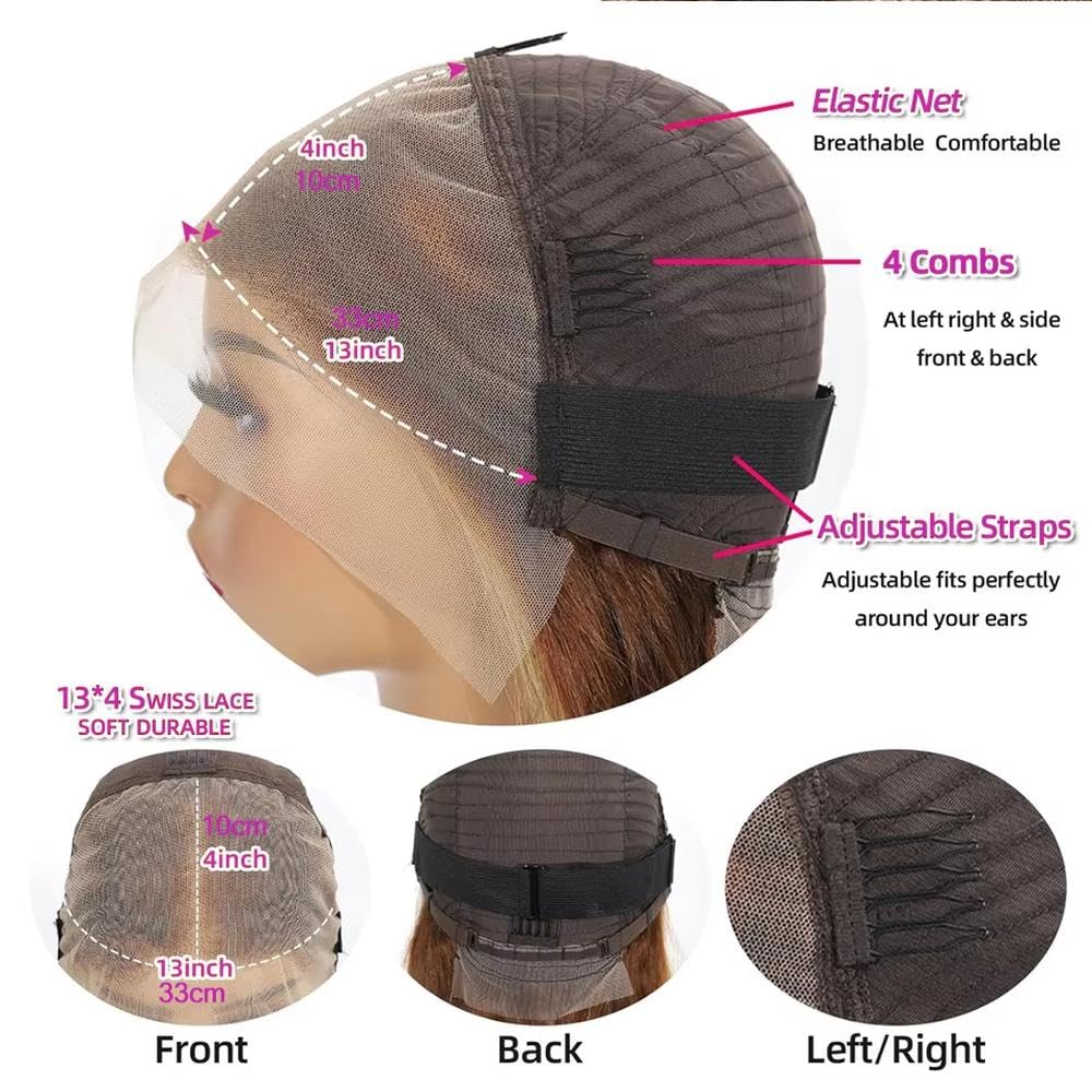 Haarpflege 250% Dichte Schokoladenbraun Kurze Lockere Wellen-Bob-Perücke 13 X 4 Spitzenfront-Perücken 100% Echthaar Für Frauen(180 Density,10inches)