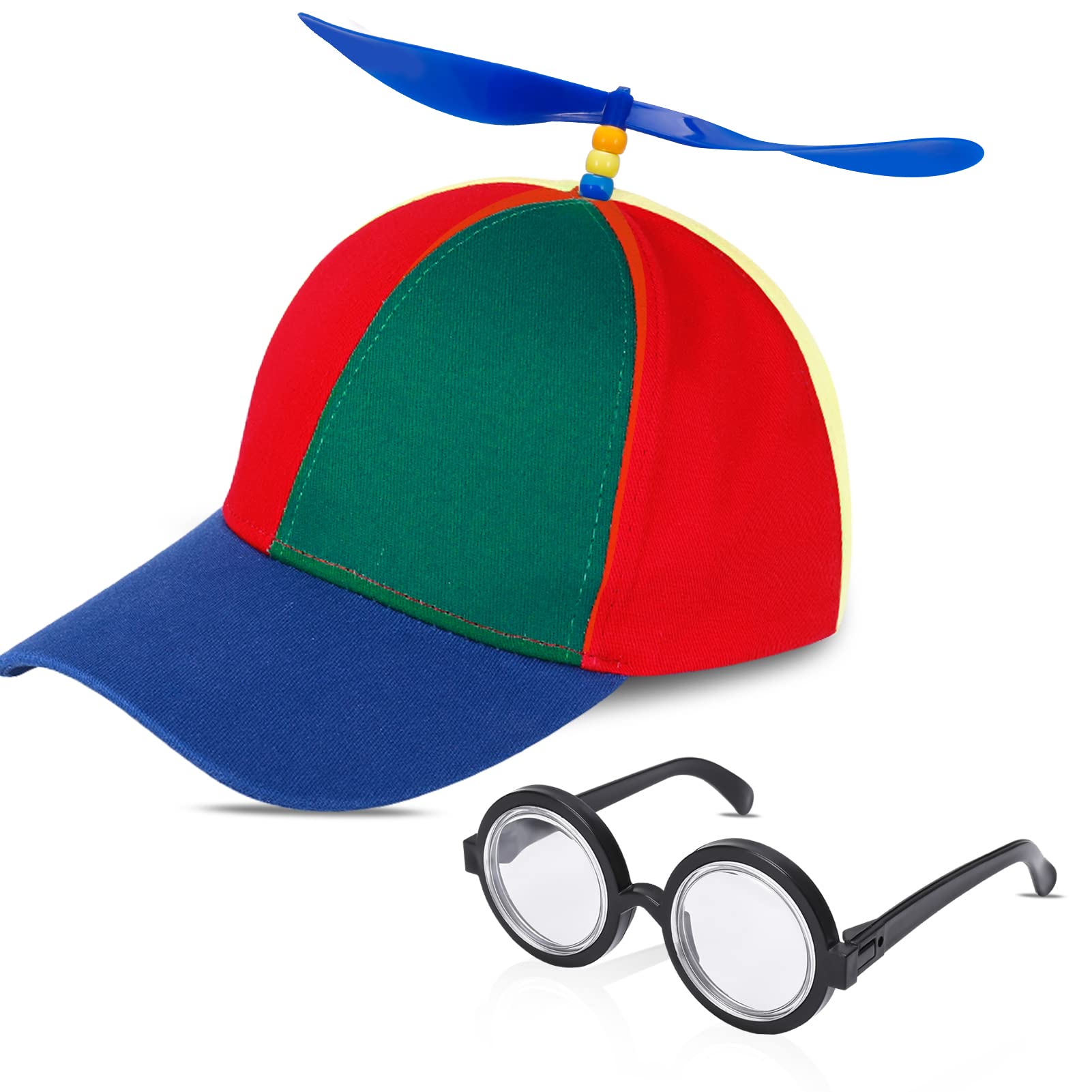 Heyu-Lotus Colourful Propeller Hat, Helicopter Cap for Adults Children,  Helicopter Hat, Propeller Hat, Baseball Cap with Propeller with Idiot  Glasses