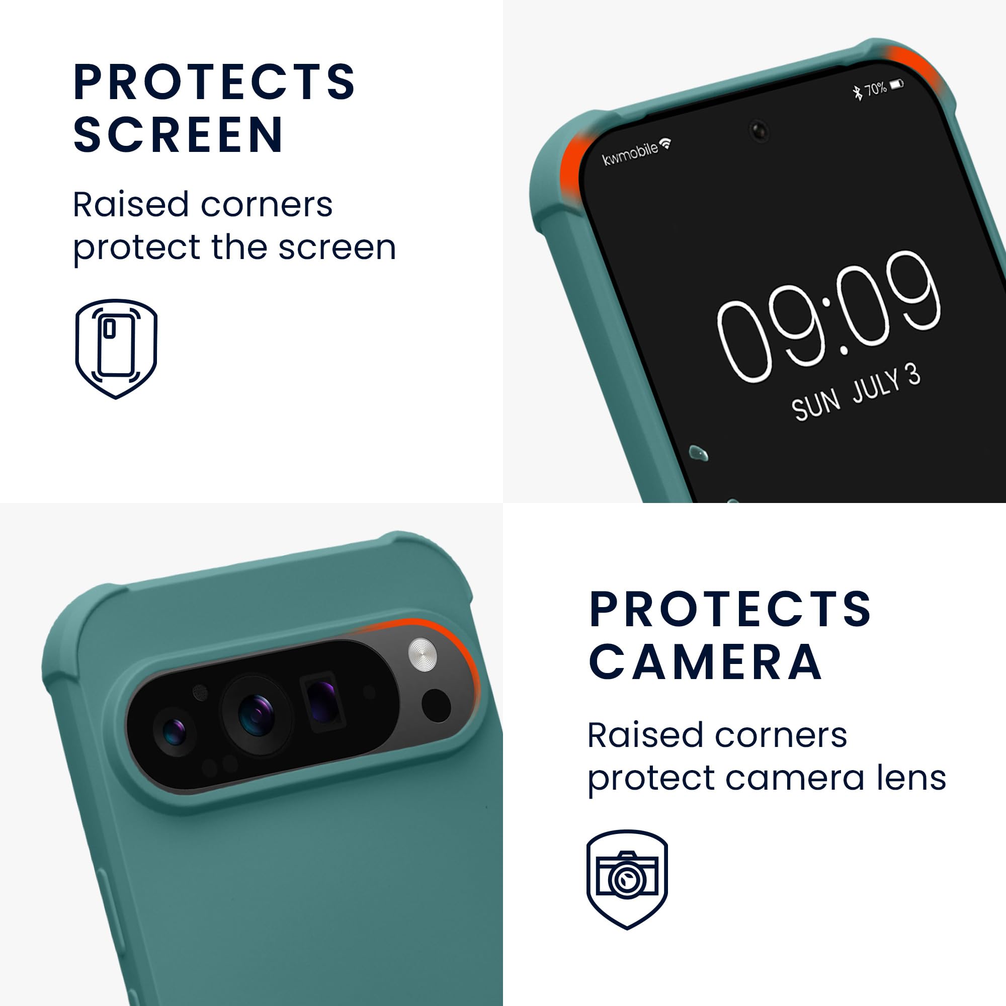 Kwmobile Custodia Con Cordino Per Google Pixel 9 Pro XL - Cover In Silicone TPU Con Motivo Floreale Multicolore, Protezione Antiurto E Laccetto Rimovibile - 3