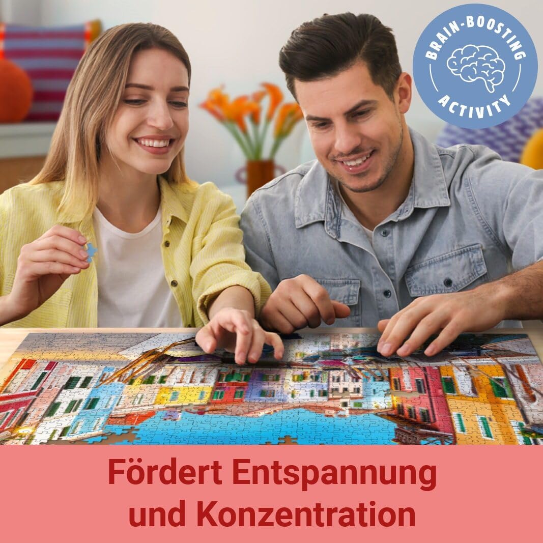 Wonder Forge Puzzle 11011044 - Burano Italien - Puzzle 1000 Teile - Geschenke für Erwachsene und Kinder ab 14 Jahren - 5